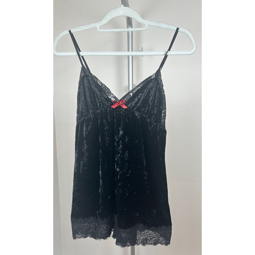 NWT Vintage Whimsigoth Y2K Black Lace Velvet Romper Women’s Size Medium NOS